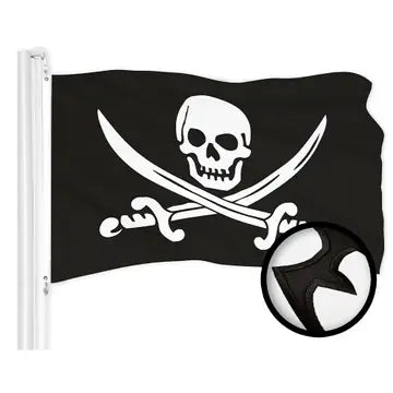 Large Flag Pirate Jolly Roger swords