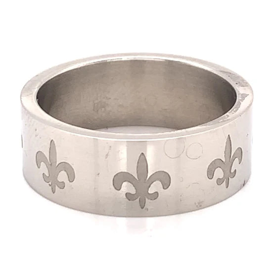 Fleur De Lis Stainless Steel Ring