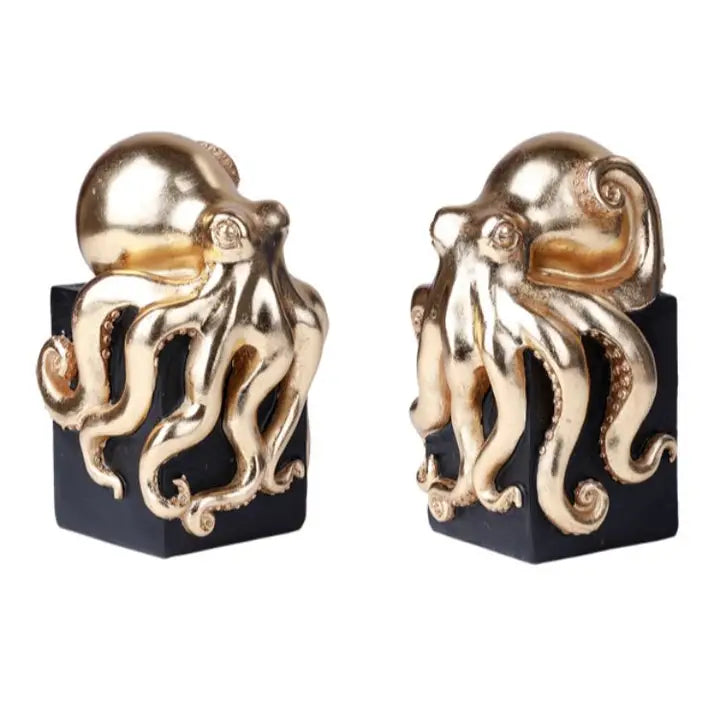 Gold Octopus Bookends (Pair)