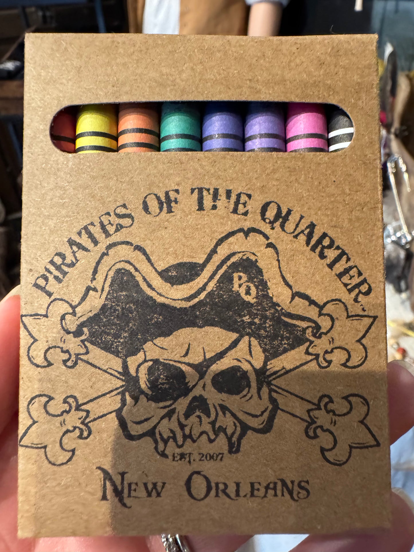 Pirate branded crayons