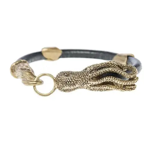 Men's Textured Octopus Leather Bracelet