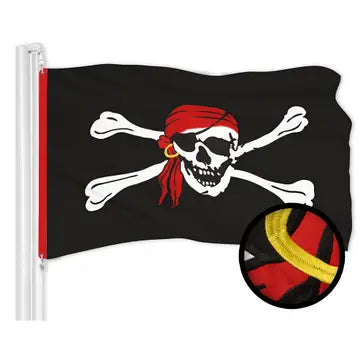 Large Flag Pirate Jolly Roger Red Scarf