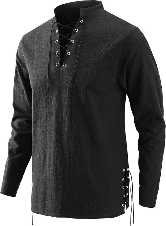 Mens Pirate Shirts Renassance Black XL
