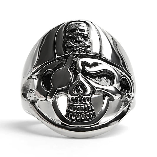 Detailed Eye Patch Skull with Skull Hat