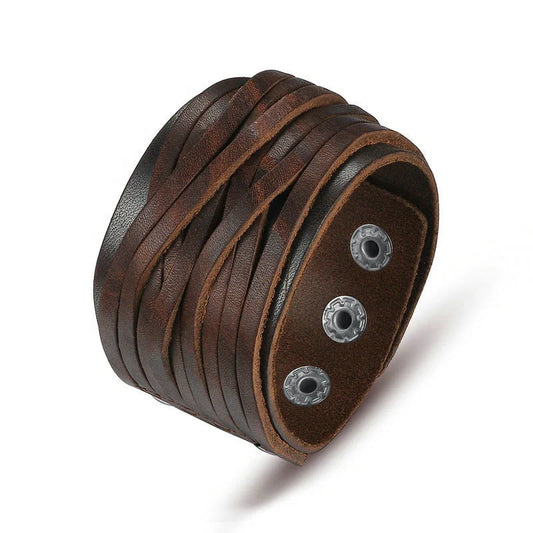 Pirate Adjustable Bracelets Wide Genuine Leather Bracelet