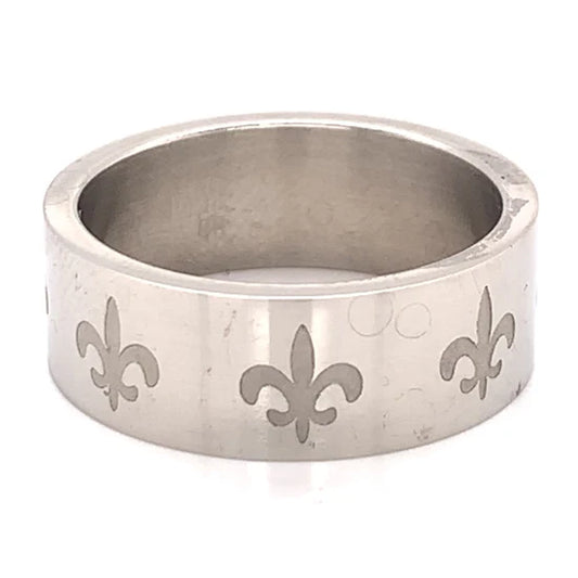 Fleur De Lis Stainless Steel Ring