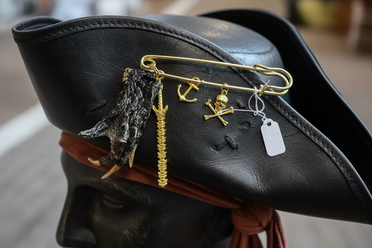 Pirate hat pin with gator feet