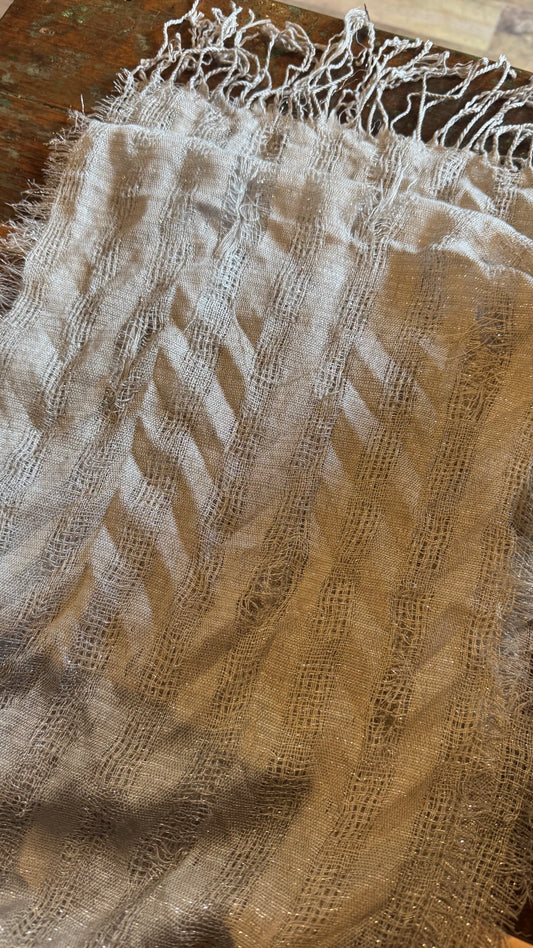 Pirate Silver Frayed Scarf
