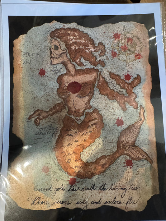 Mermaid Pirate Map (Print)