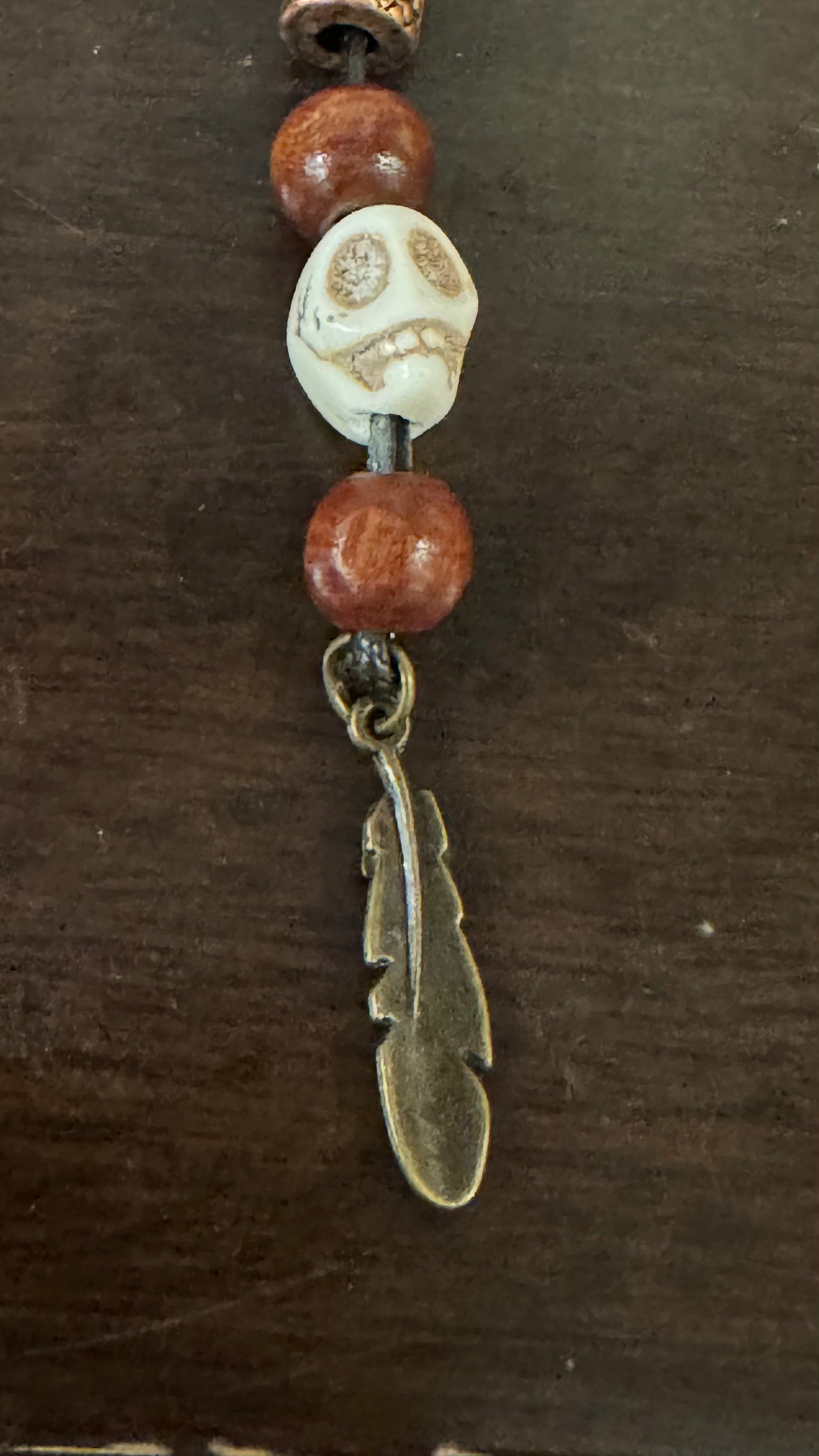 Skull and Leaf Hair Beads