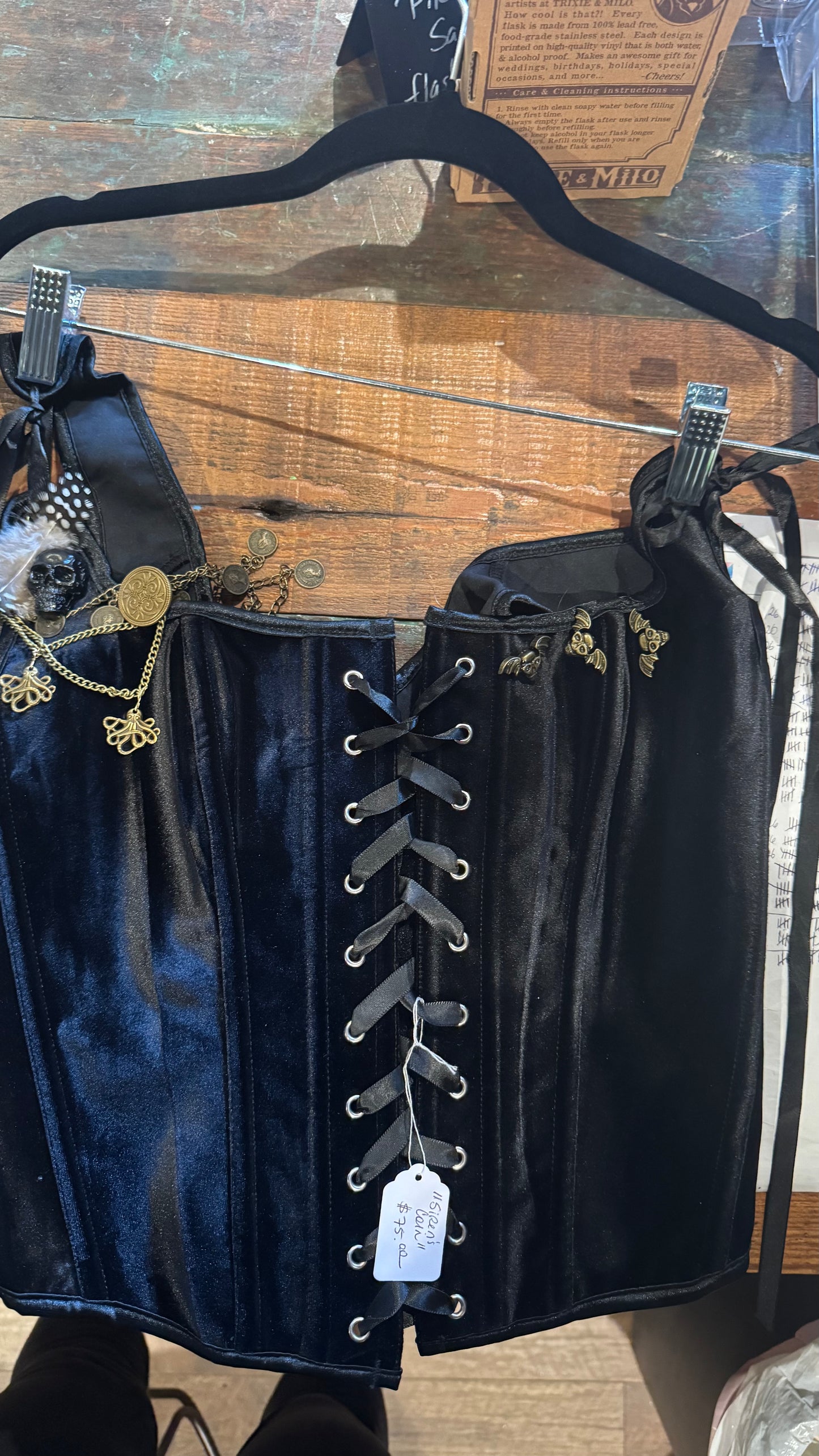 "Siren's Coin" Front Lace up Corset Top designed by Pirate Jacque
