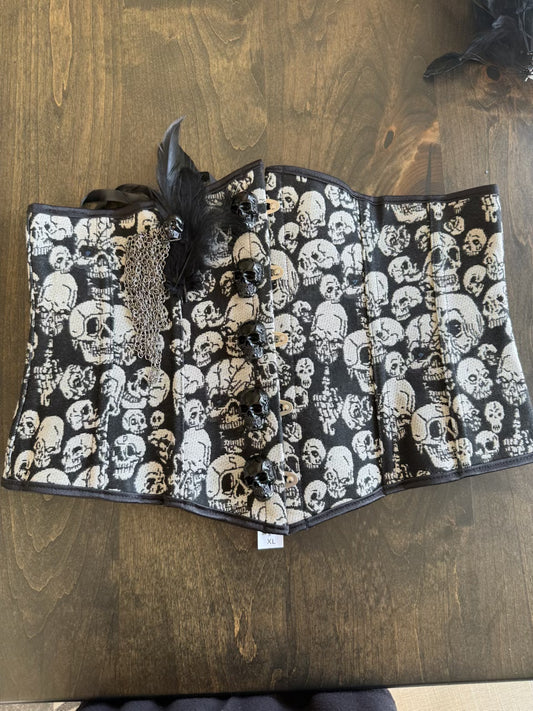 Pirate Designed Corset with skulls print