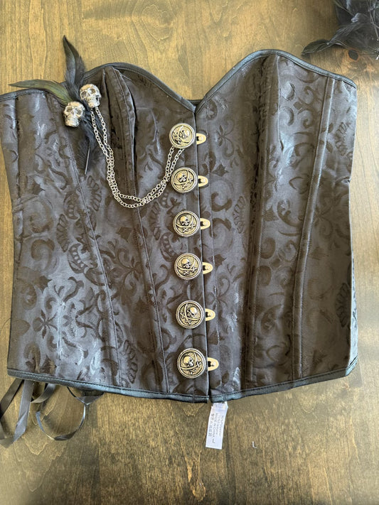 Pirate Designed Bustier #2 Skulls at top left