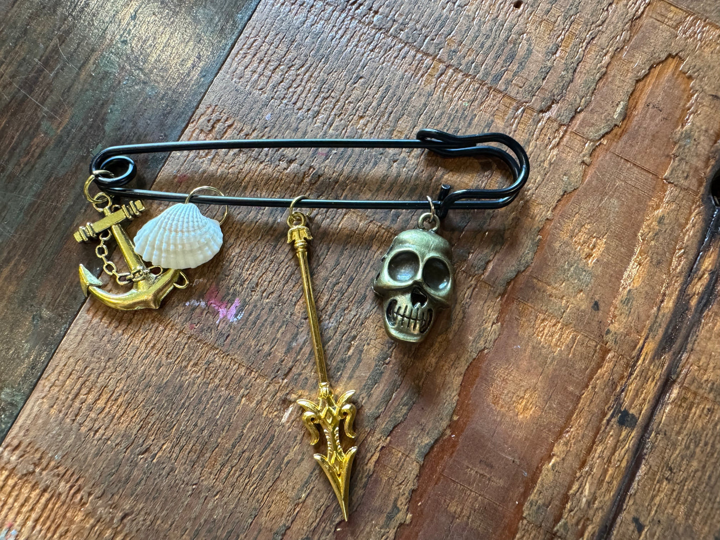 Mixed Colored Charms on Medium Hat Pin $15.99