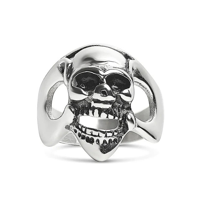 Polished Skull Ring- Stainless Steel