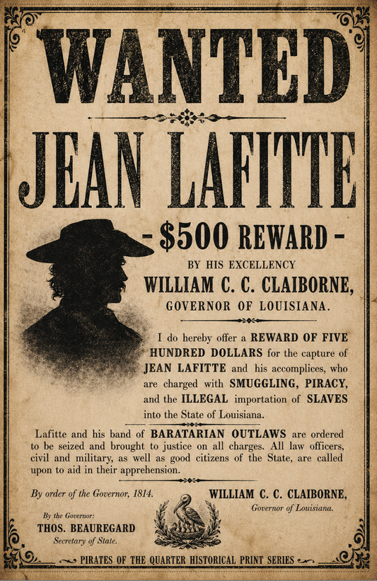 Wanted Jean Lafitte Poster