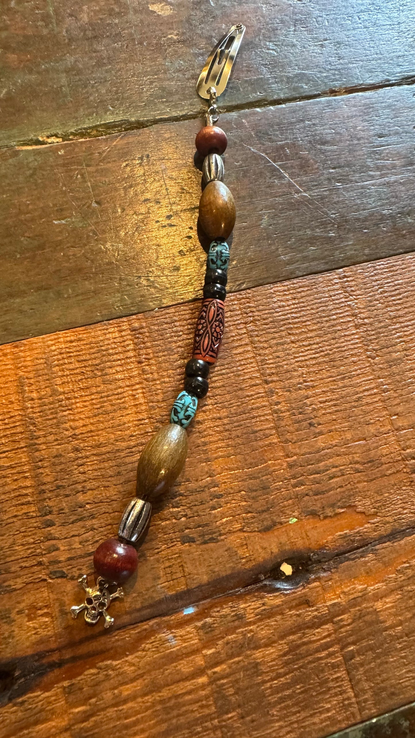 Skull and Cross Bones Hair Beads