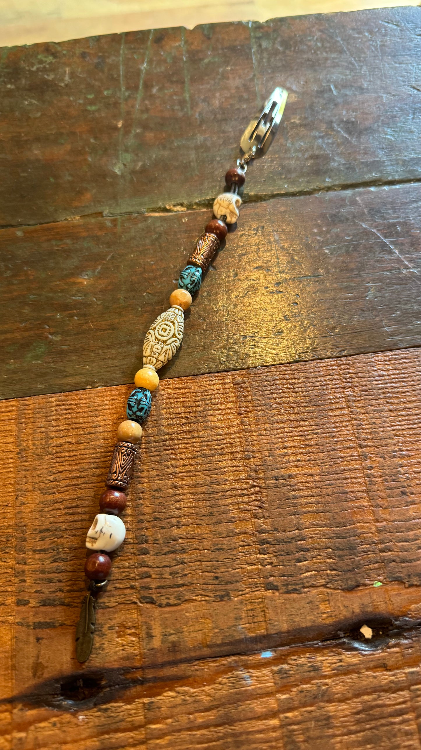Skull and Leaf Hair Beads